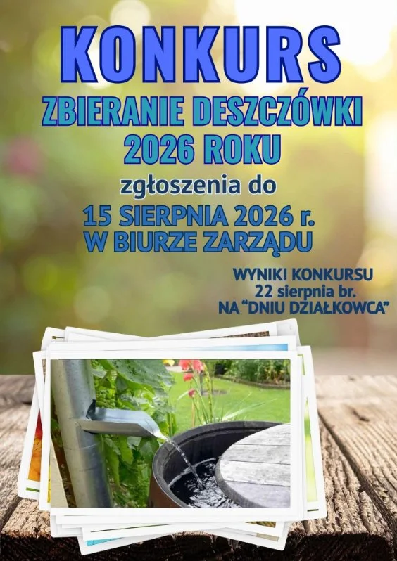 Konkurs – Zbieranie deszczówki 2026 roku