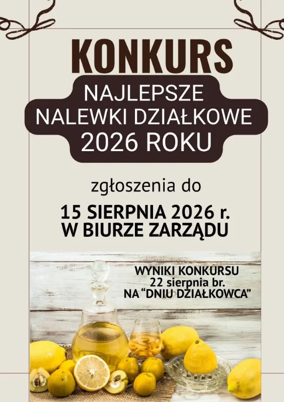 Konkurs – Najlepsze nalewki działkowe 2026 roku